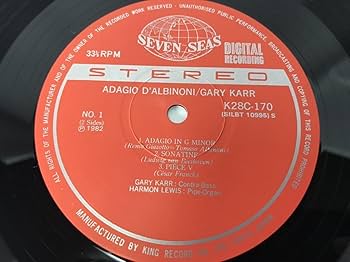 レコードです(*´∇｀)ゲリー・カー　アルビノーニのアダージョ、コル・ニドライ Amazon.co.jp: アルビノーニのアダージョ: ミュージック